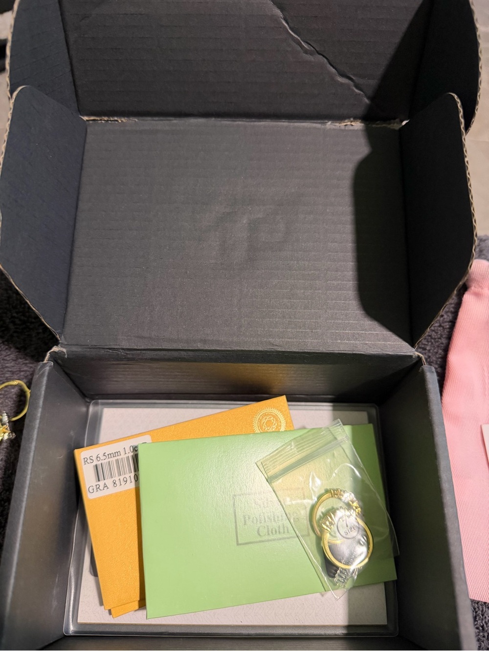 Gold Tone Key Ring with Green Accent - Unbranded